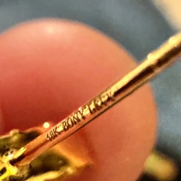 SOLD Bony Levy solid 18K yellow gold, citrine black spinel peridot stud earrings - Picture 6 of 6